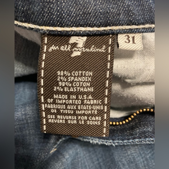 7 For All Mankind Jeans dojo Womens 31x29” Flare Low Rise Denim Stretch Blue - Picture 9 of 12